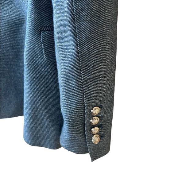 White House Black Market Blue Tweed Nautical Lined Blazer Size 2 - Picture 14 of 16